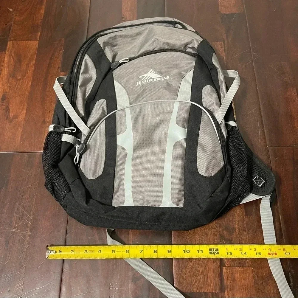 High Sierra Backpack Black And Gray Hiking School Travel